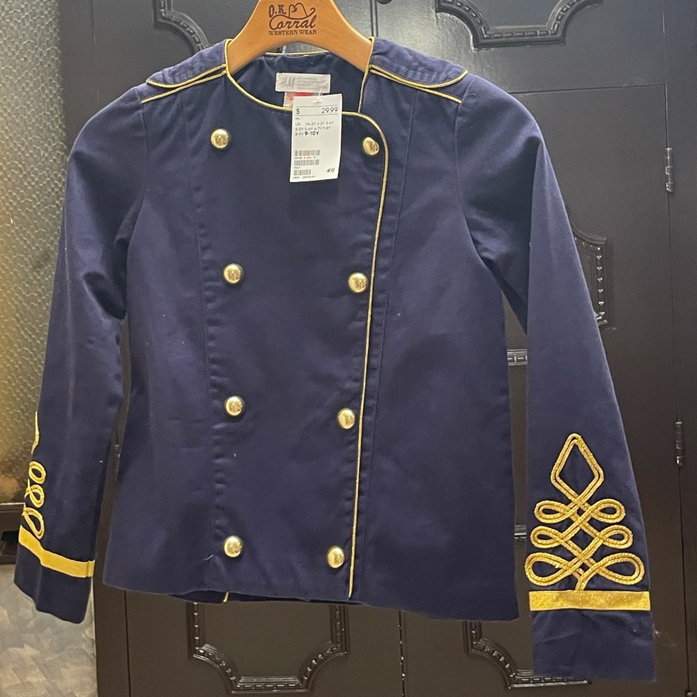 Blue jacket with gold details